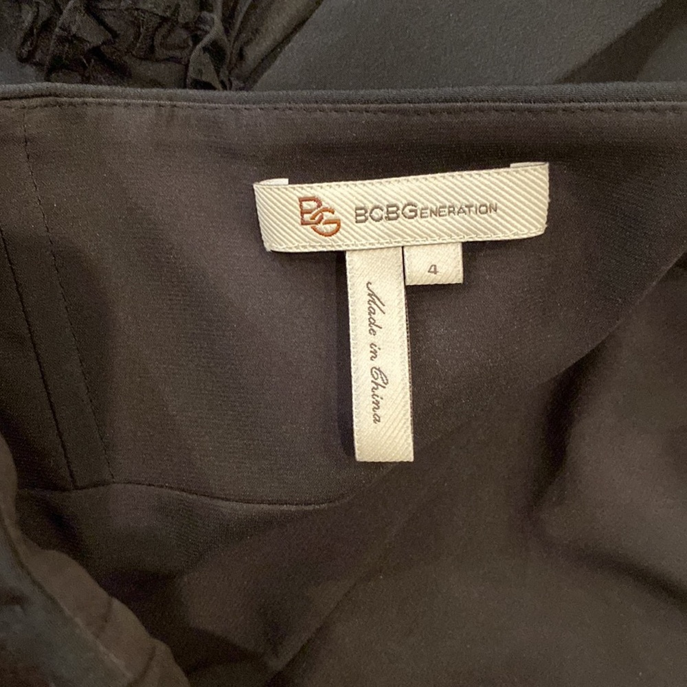 Lbd Bcbgeneration Black Ruffled Cocktail / Party … - image 7